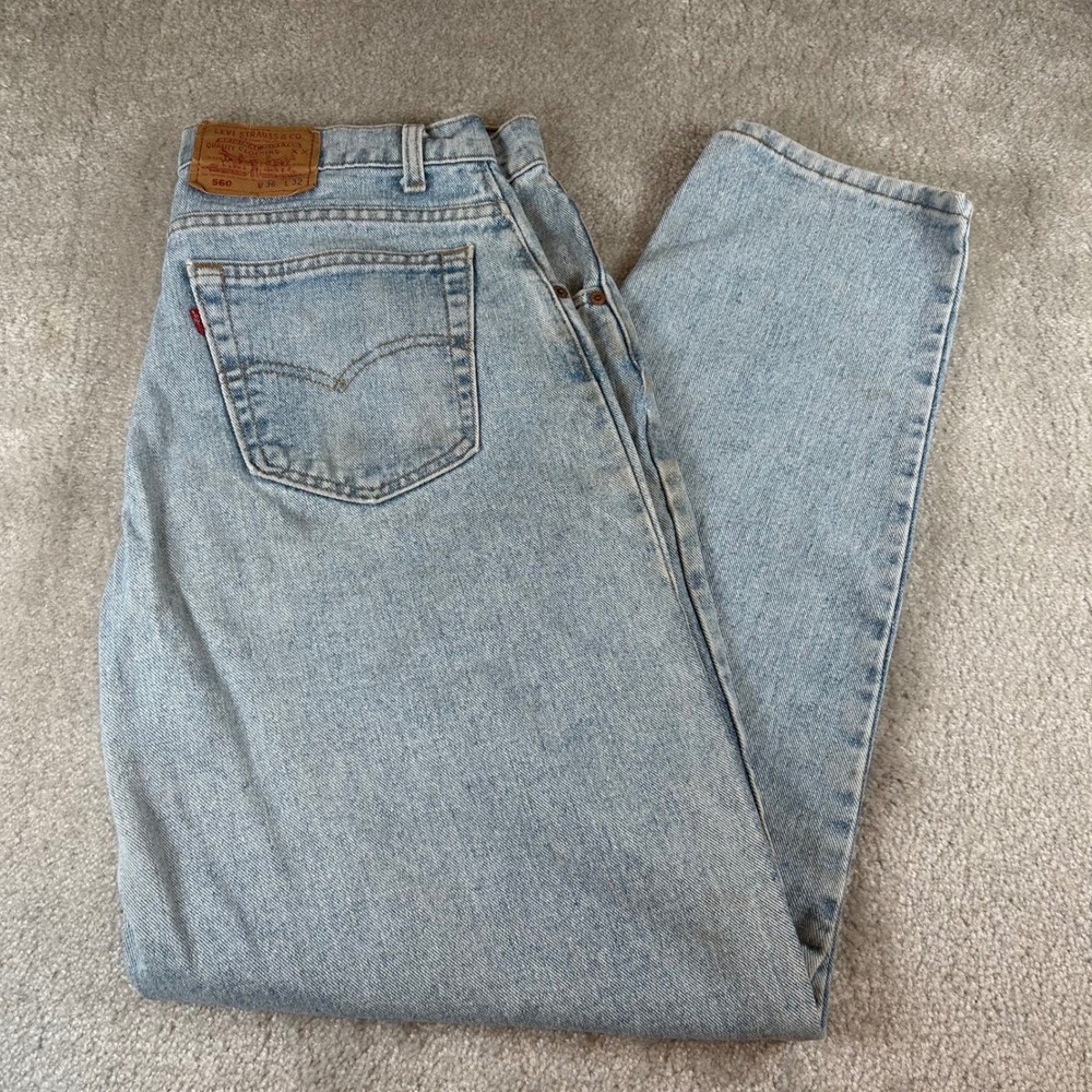 Vintage Levi Strauss 560 Jeans Light Wash‎ Relaxed Fit Men's 34x32 Made in USA